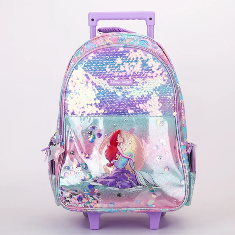 Smiggle Trolley Schoolbag For Primary And Secondary School Students Large Capacity Load Reducing Tugboat Bag Backpack Kid Gifts