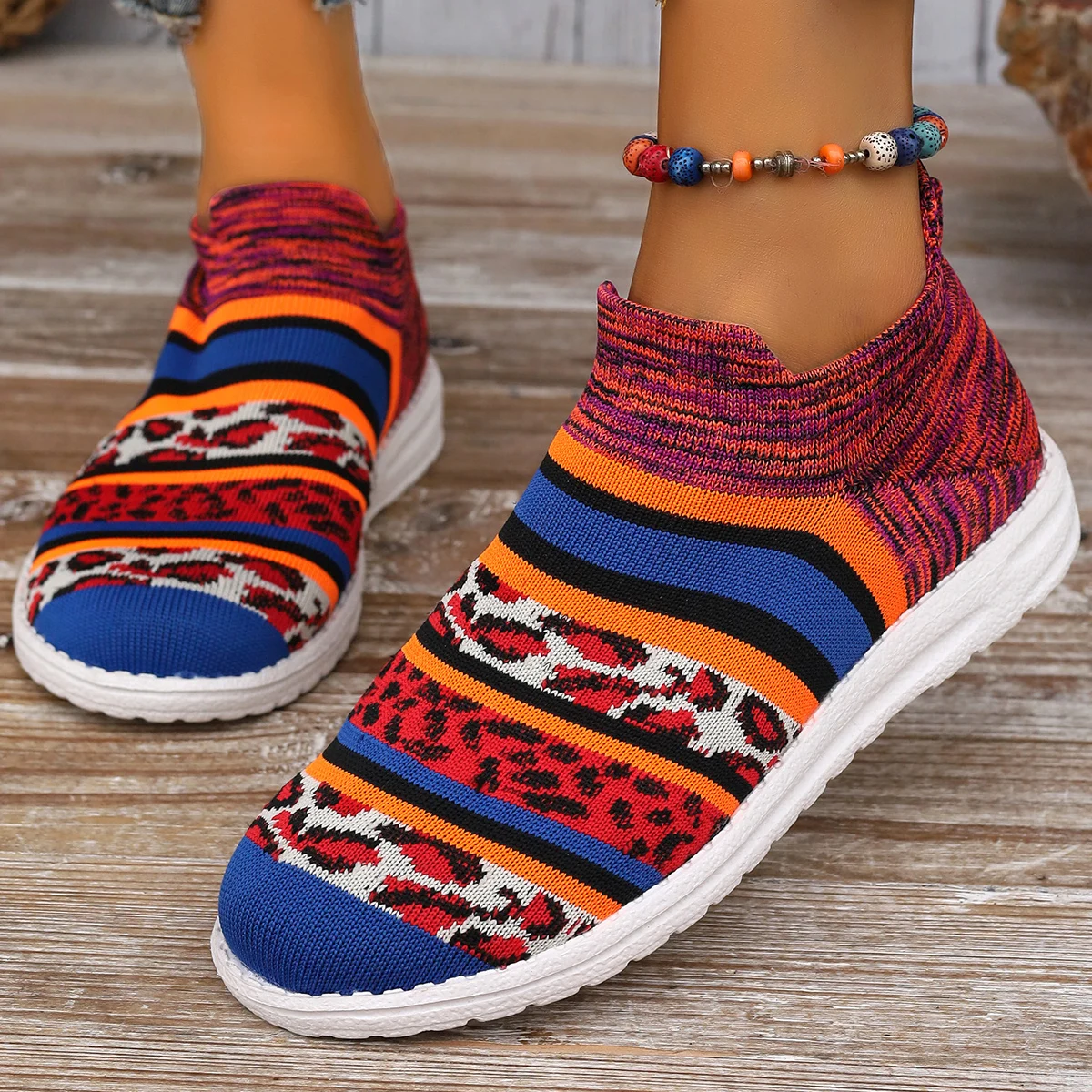 Frauen Turnschuhe lässig gemütlich stricken Walking Designer Schuhe Frauen neuen Trend Mode flache Turnschuhe Frauen Mesh atmungsaktive Slipper