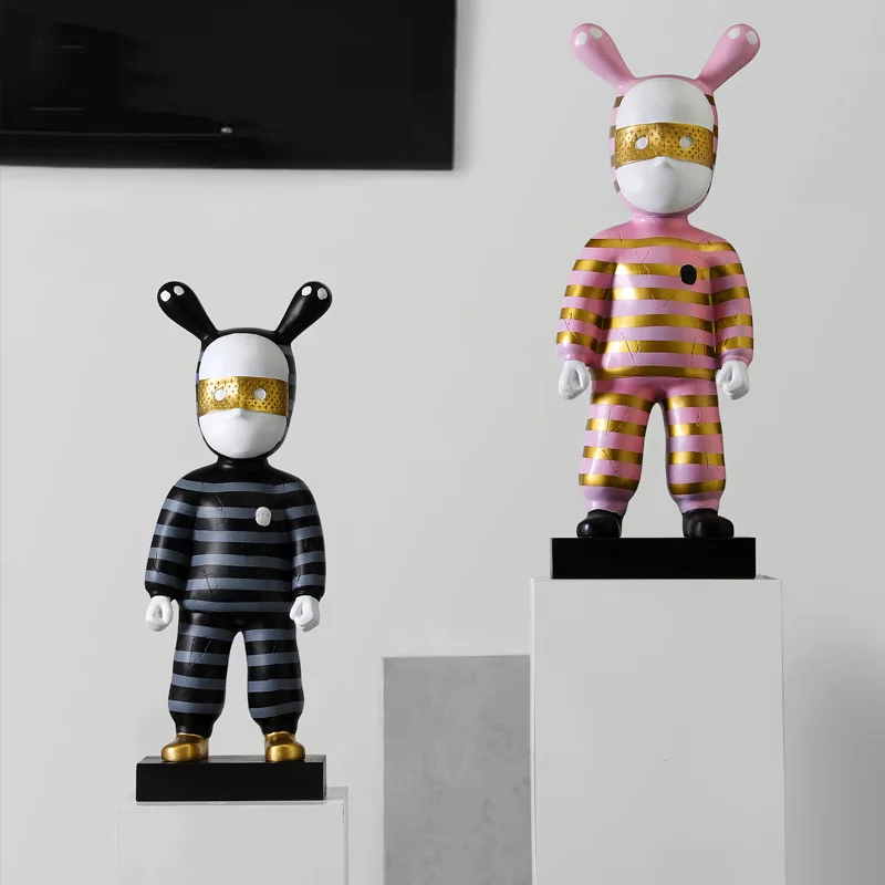 Adorno de suelo de personaje de muñeca de dibujos animados, gran y creativo, nórdico, para sala de estar, modelo de entrada, habitación, decoración suave para el hogar