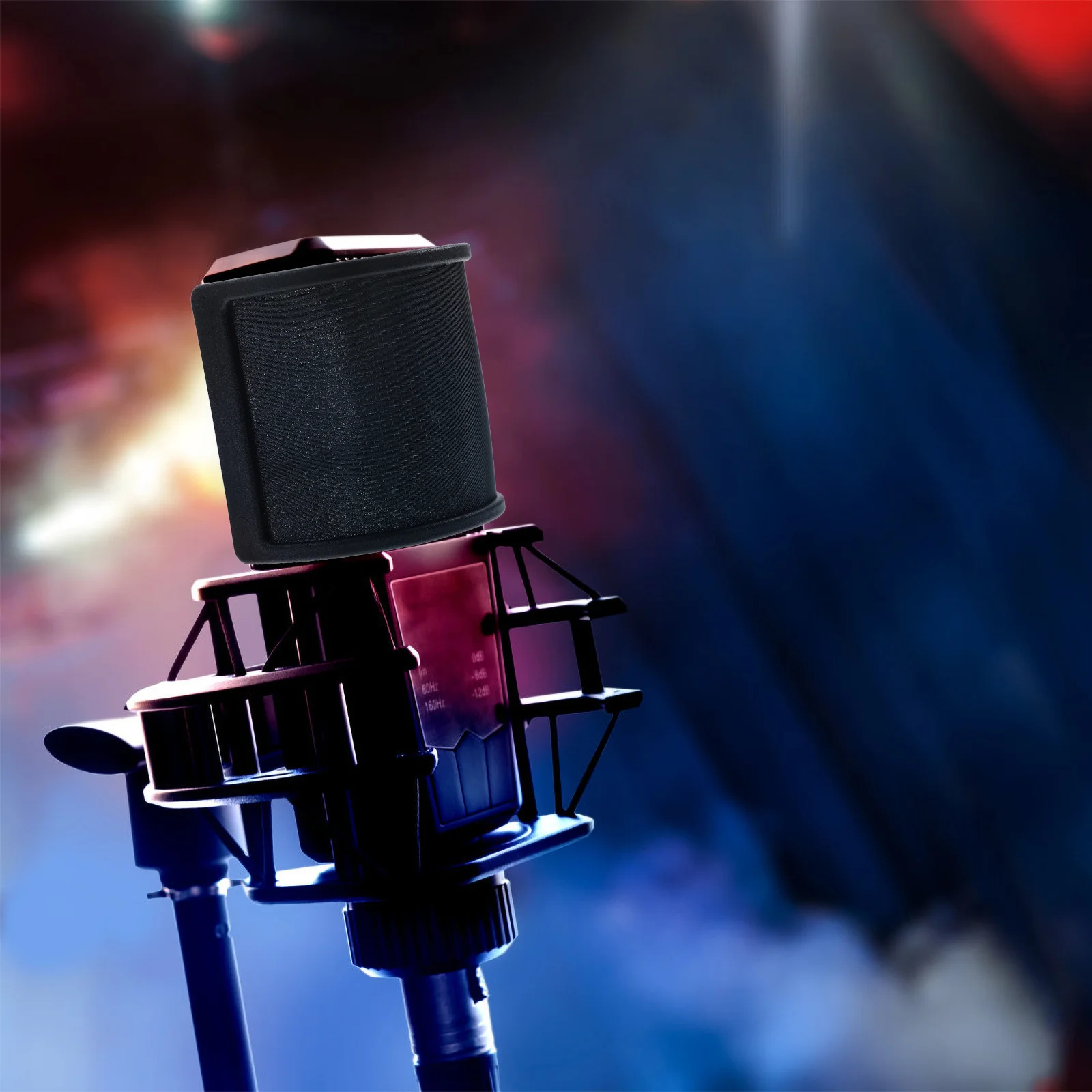 

Adjustable Microphone Pop Filter Wind Screen Metal Mesh Foam Layer Mic Shield Vocal Recording Microphone Protector