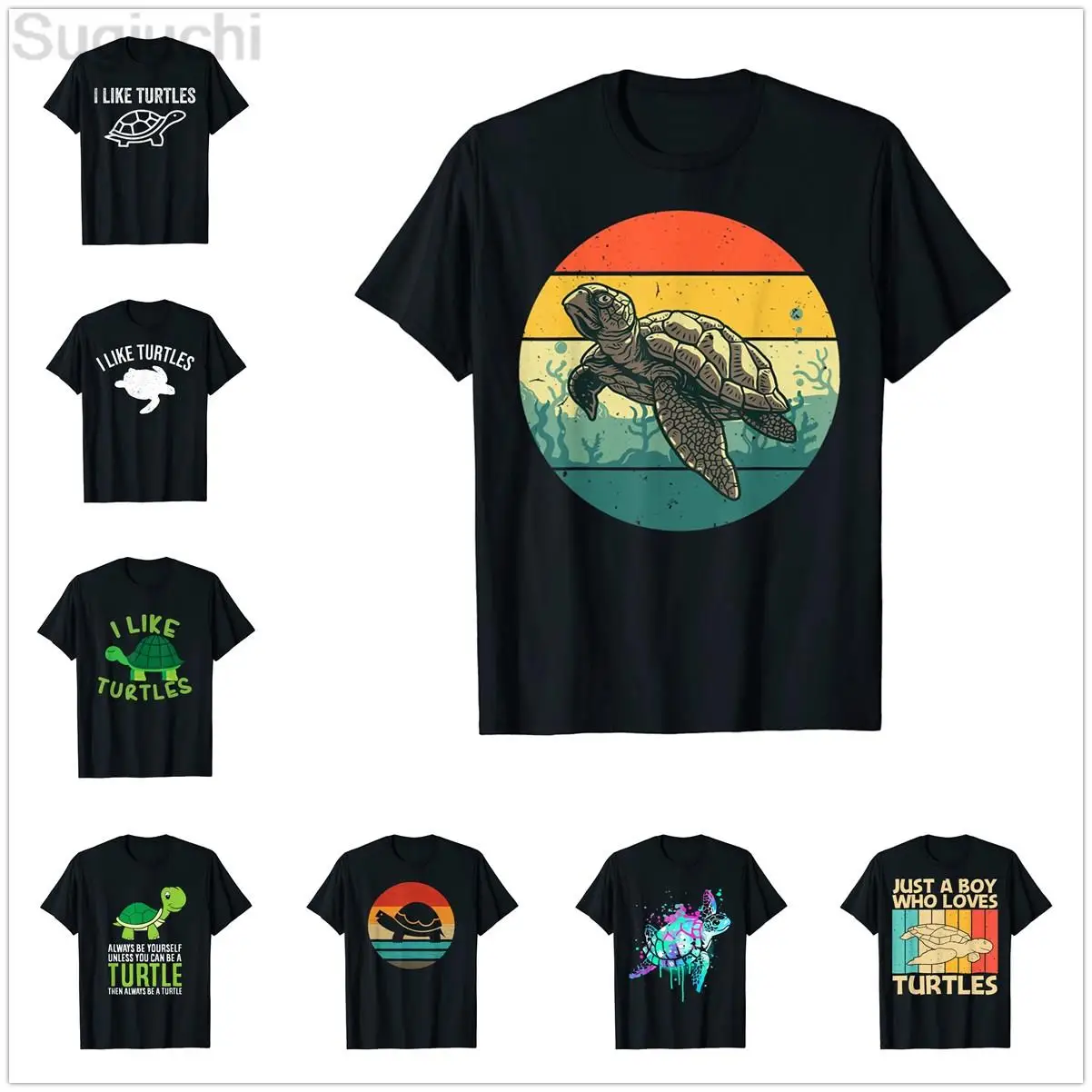 100% Cotton Cool Sea Turtle Animal Lover Gift Men Women Hip Hop T Shirts Size XS-5XL