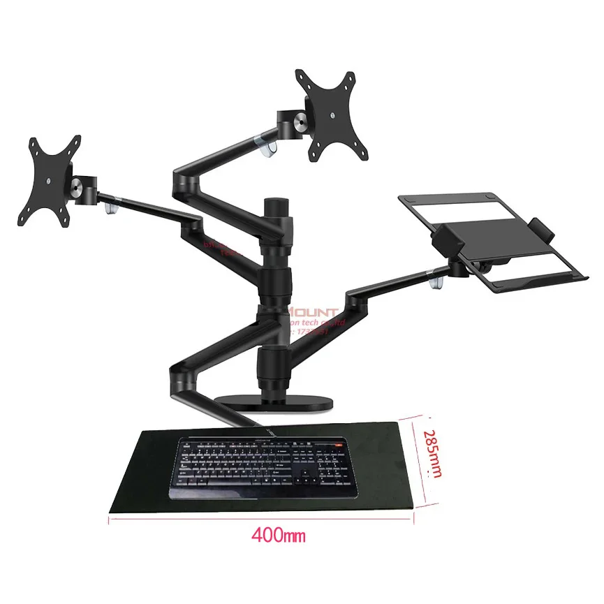 

OL-50L aluminum silver 10"-17" desk laptop stand 32" monitor desktop bracket computer mount keyboard plate full motion column