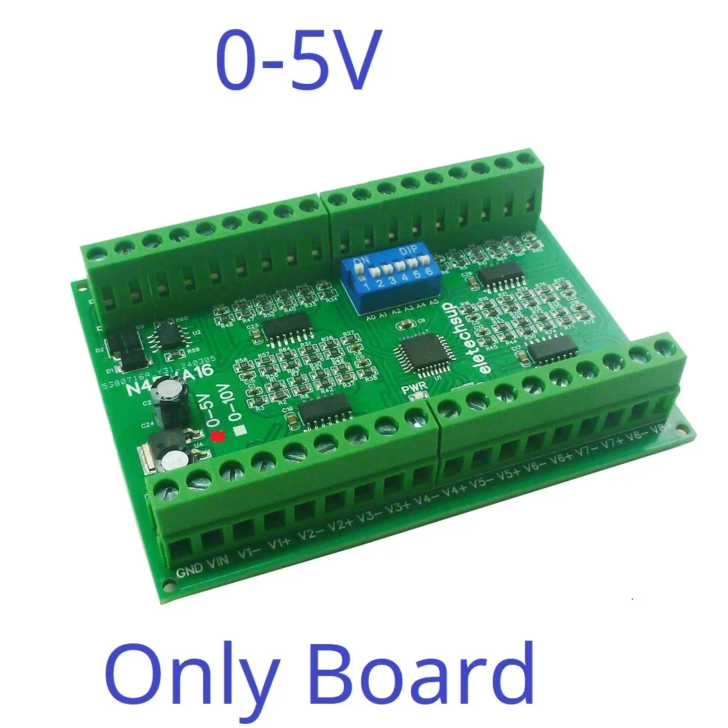 

N4DVA16 Voltage Acquisition Module DC 12V 24V 16CH Differential Analog Input Module RS485 Modbus RTU 0-5V 0-10V for PLC HMI
