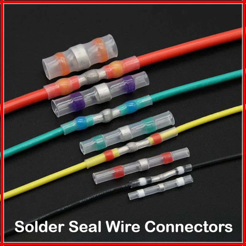 10/500/1000pcs Solder Seal Wire Connectors 3:1 Crimp Heat Shrink Insulated Electrical Terminals Butt Splice Waterproof Sleeve