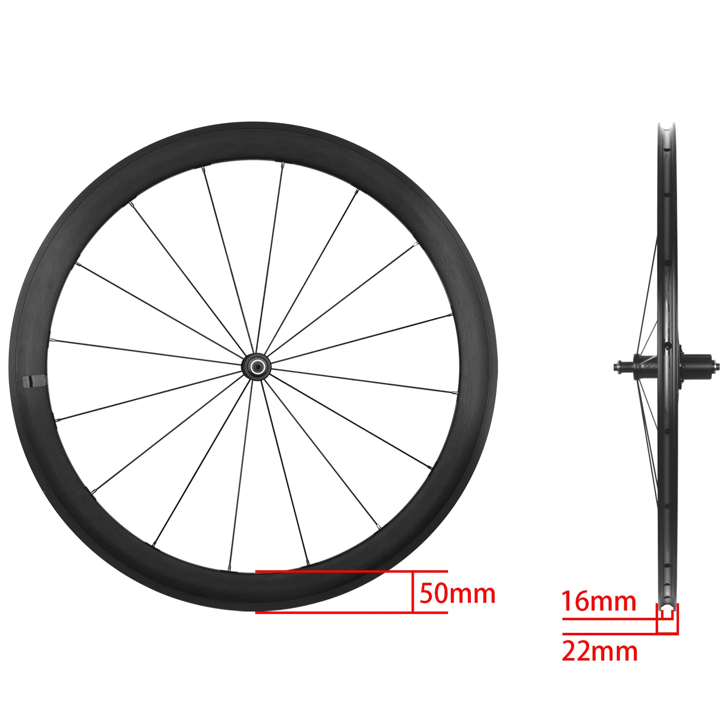 NO LOGO 700C Ultraleichter Tiefbett 30/40/50mm Rennrad-Laufradsatz V/C-Bremse Carbonfaser-Rohrlagernabe Rennrad-Laufradsatz – Detail 13
