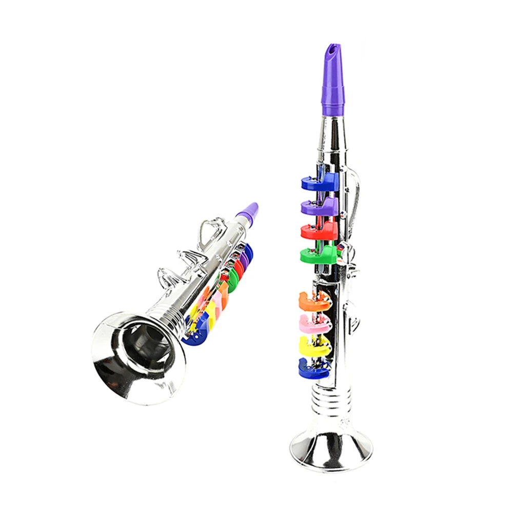 Saxofón Clarinete para niños, juguetes musicales, instrumento de simulación con 8 teclas de colores, regalo para niños