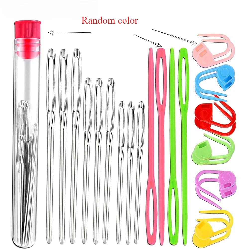 26Pcs Sewing Knitting Kits with Blunt Needles & Markers