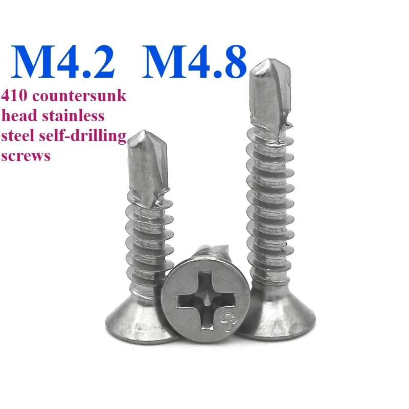 

M4.2 M4.8 410 Countersunk head self-drilling screws Stainless steel drilling screws