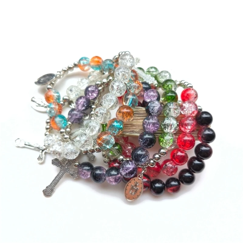 Elegant Glass Crystal Bracelets Handmade Crystal Prayer Beaded Bracelets for Fashionable Woman Faith Present Dropship