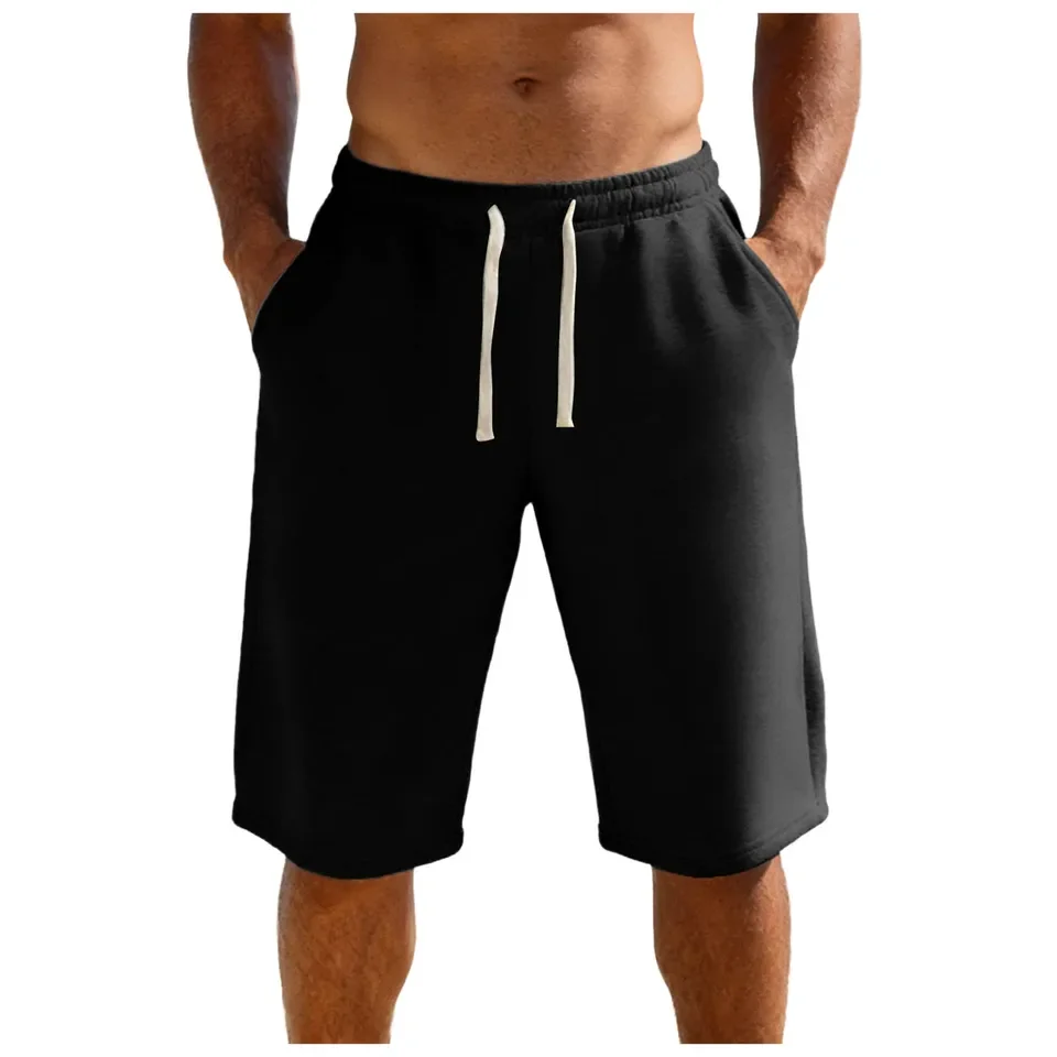 

Men's Gym Training Shorts Loose Fit Sports Shorts Streetwear Elastic Waist Solid Workout Running Short Pants Casual Daily Wear