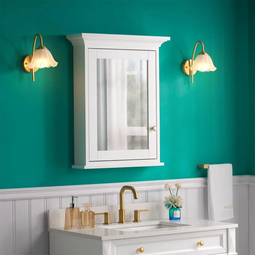 

24 x 30 Wall-Mounted Wood Medicine Cabinet with Double Mirror, 2 Shelves, and Soft-Close Door