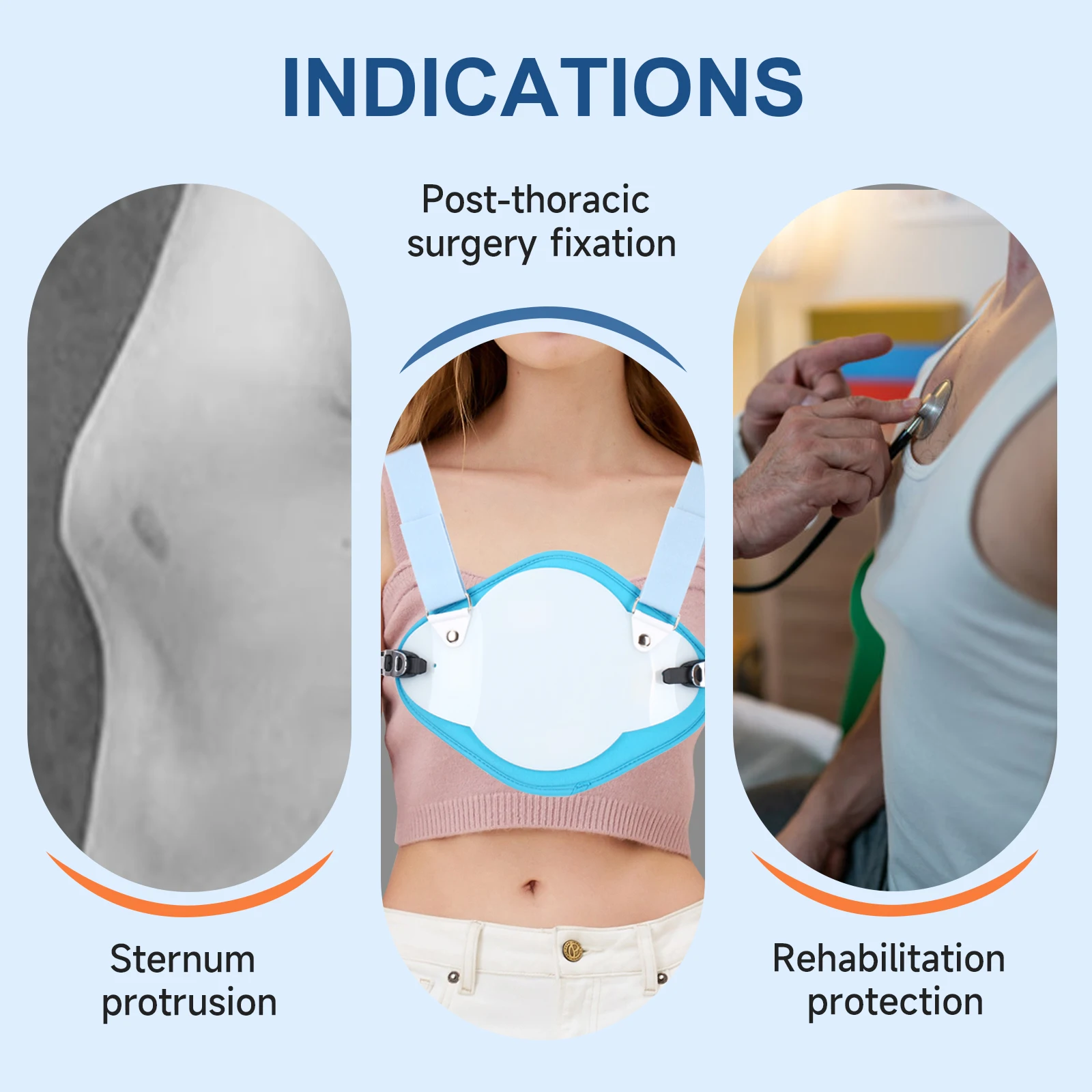 HANRIVERAdjuster Pectus Carinatum Orthosis Brace, Adjustable Pigeon Chest Orthosis Support, Ribs Valgus Orthosis Braces
