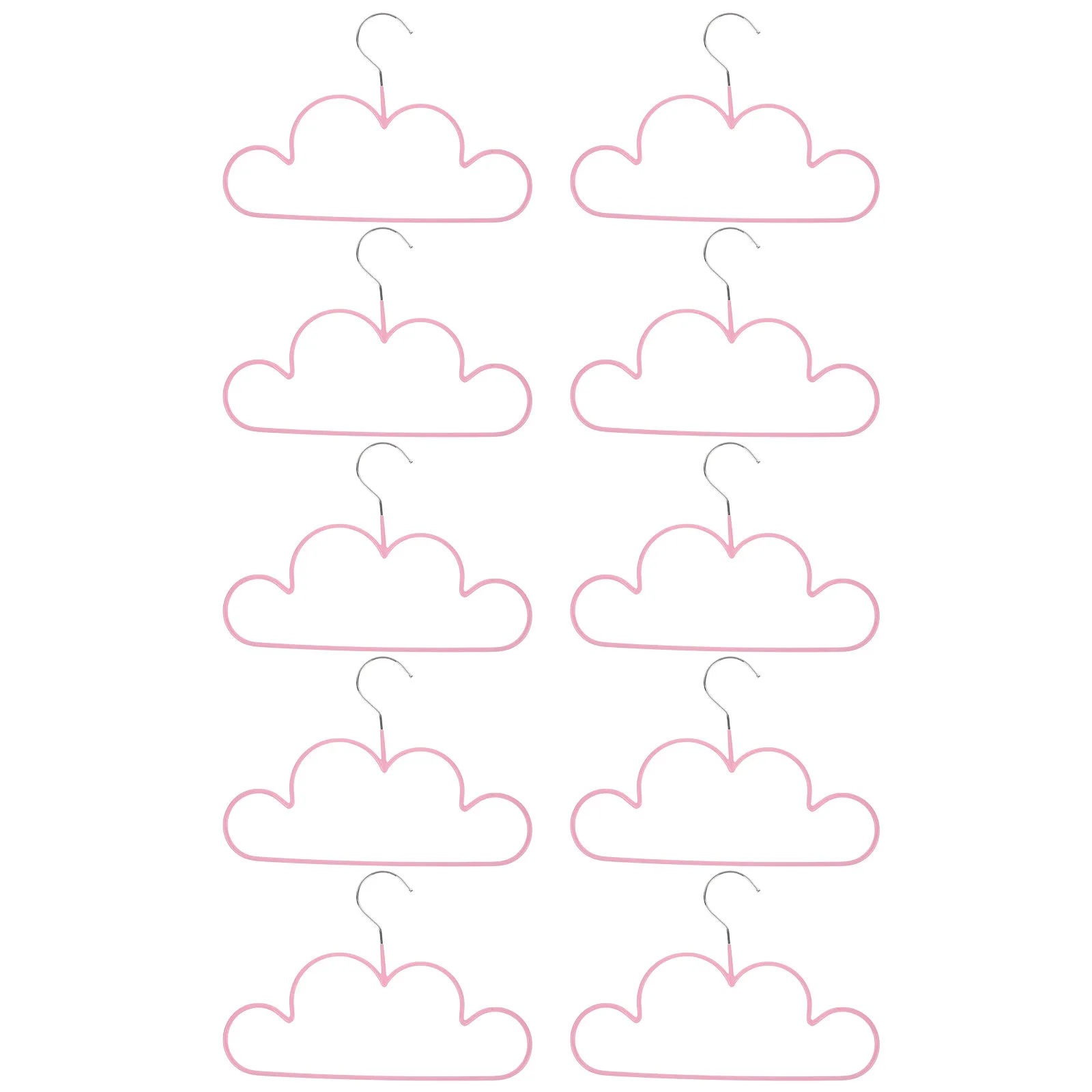 

10Pcs Heavy Duty Metal Cloud Hangers Non Slip Clothing Hangers Space Saving Wardrobe Organizer for Sweaters Coats Suits Jeans