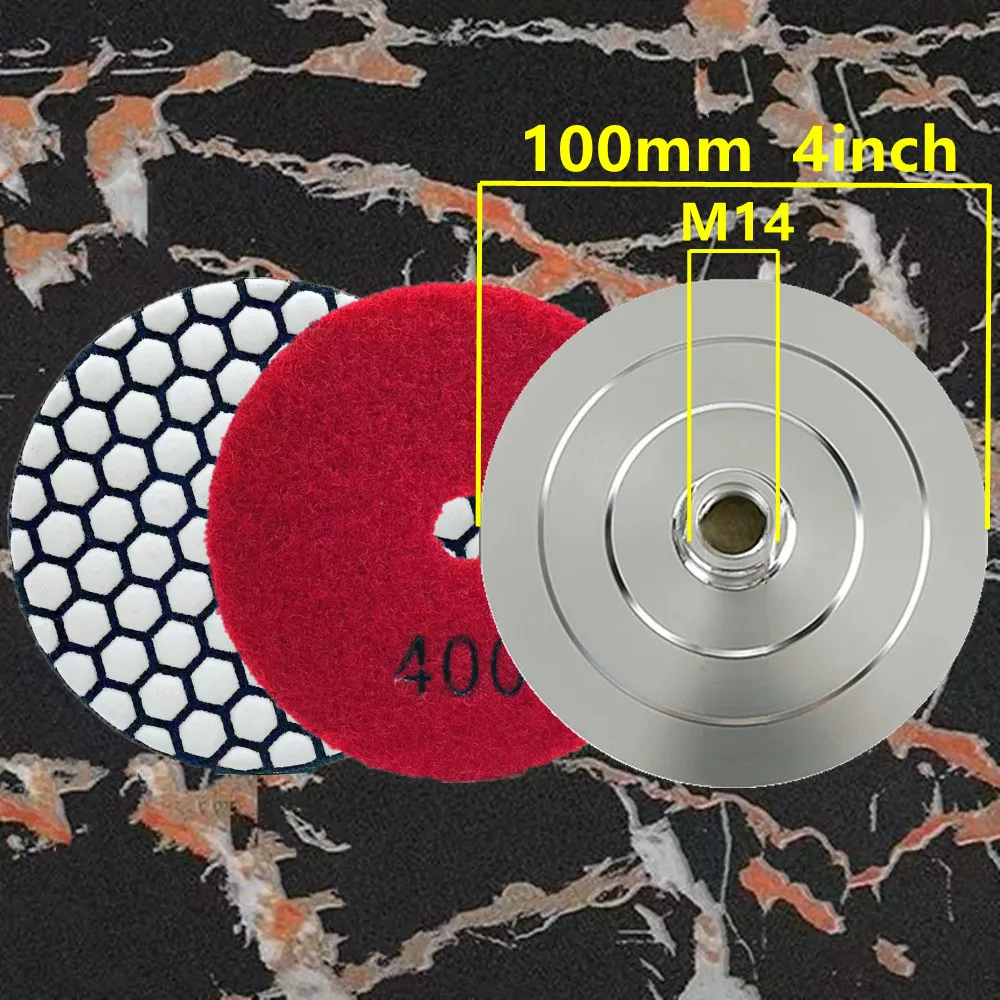 7Pcs/Set 4 Inch Dry Polishing Pad Sharp 100mm 50-1500grit Diamond Polishing Pads For Granite Marble Stone Concrete Sanding Disc