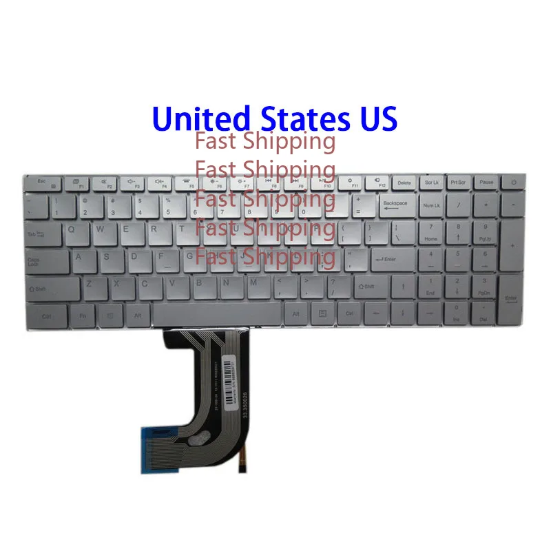 C=For  Keyboard  Teclast F15 PRO ZX-350-26 YX-7711 W20220827 United States US Silver No Frame