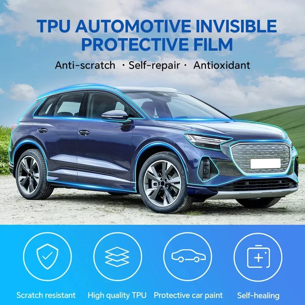 

9Mil TPU Scratch-resistant Car Paint Protection Film For Audi Q4 E-TRON 2021 2022 2023 2024 Car Body Transparent Bra Per-cut PPF