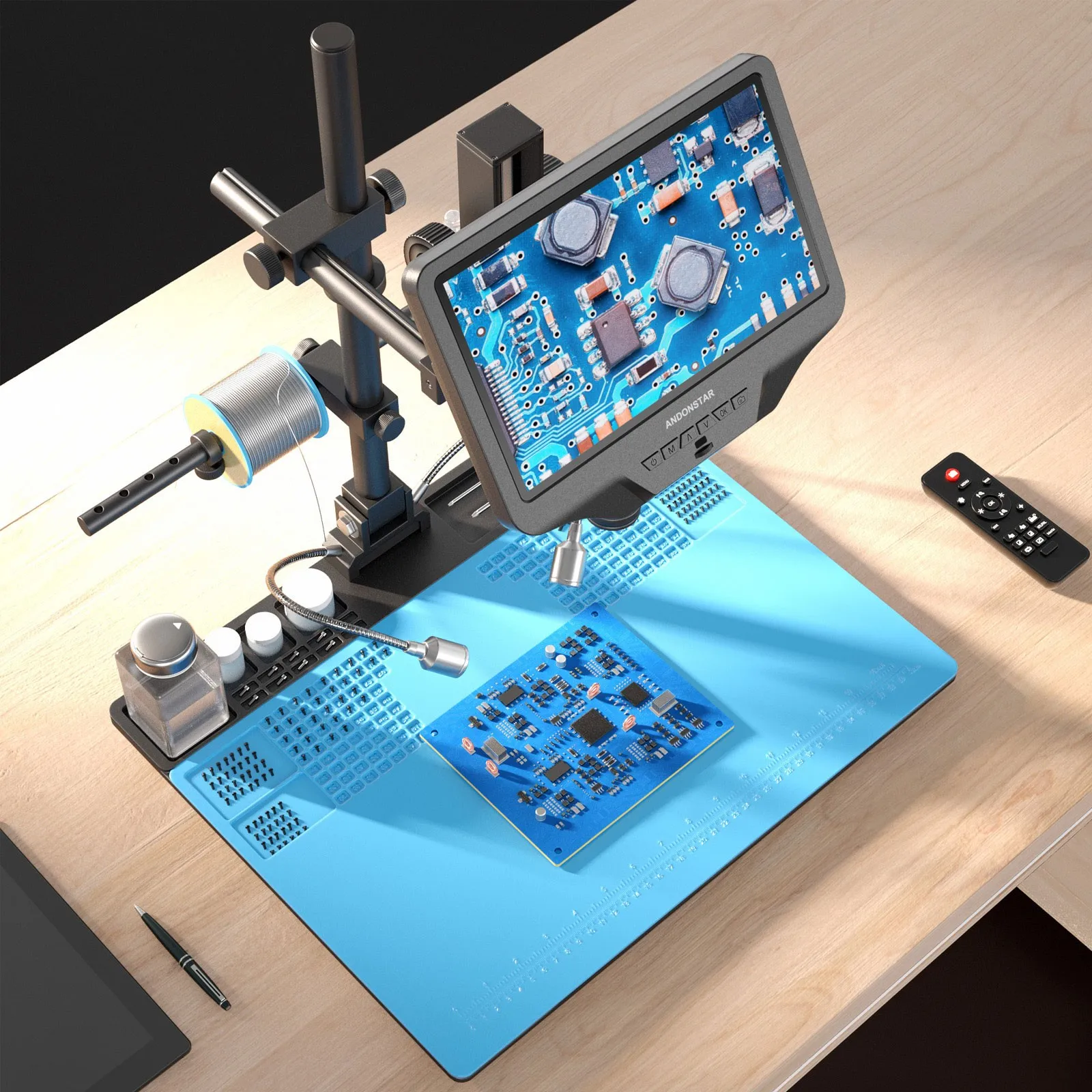 Maxgeek Andonstar AD409-MAX mikroskop WiFi wysokiej jakości mikroskop cyfrowy z ekranem LCD do naprawy i konserwacji PCB