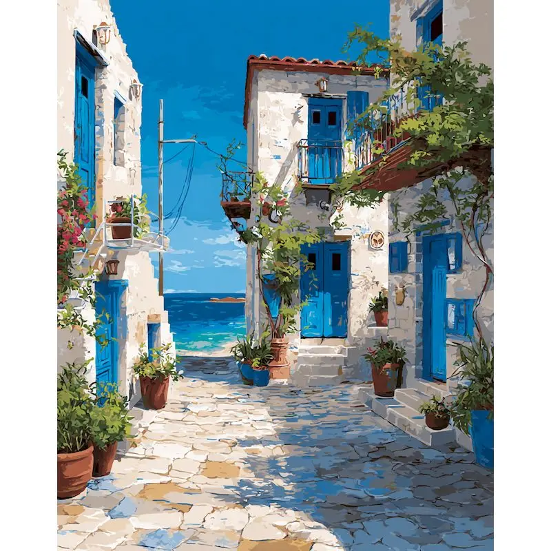 

GATYZTORY Picture By Number Town Landscape Kits Home Decor DIY Painting By Numbers Drawing On Canvas HandPainted Art Gift