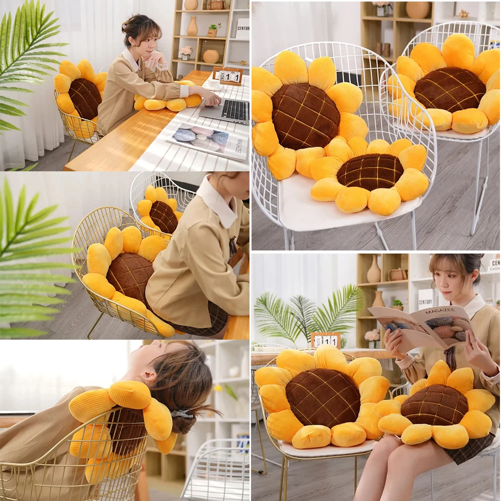 

1pc 40cm/50cm/70cm Bedroom and Sofa Living Room Cushion Petal Puff Nordic Sunflower Chair Cushion Cojín De Girasol Hacia El Sol