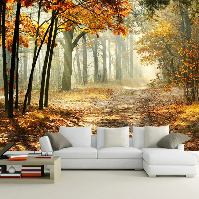 Modern Photo Wallpaper Autumn Forest 3D Wall Mural Living Room Bedroom Dining Room Romantic Home Decor Wall Painting Wall Papers