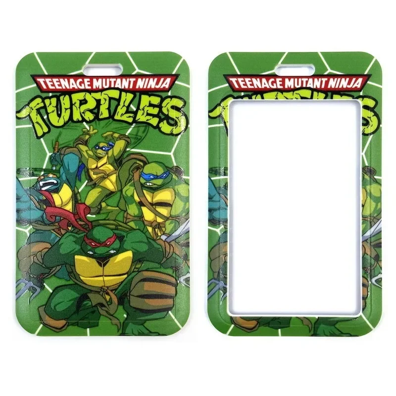 TMNT-Porte-cartes Teenage Mutant Ninja Turtles, Anime ID Holder, Lanyard Cartoon Bus Case, Neck Cover Keychain Gifts