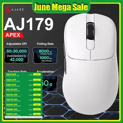 Ajazz AJ179 Apex PAW3950 Wireless Gaming Mouse with RGB Charging Dock, Computer Macro Mouse Gamer,Lightweight Ergonomic PC Mice