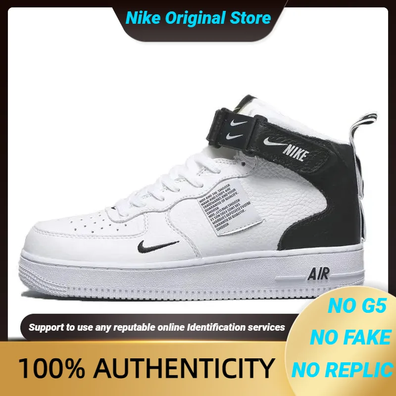 Nike Nike Air Force 1 Mid Utility White Black Sneakers shoes 804609-103