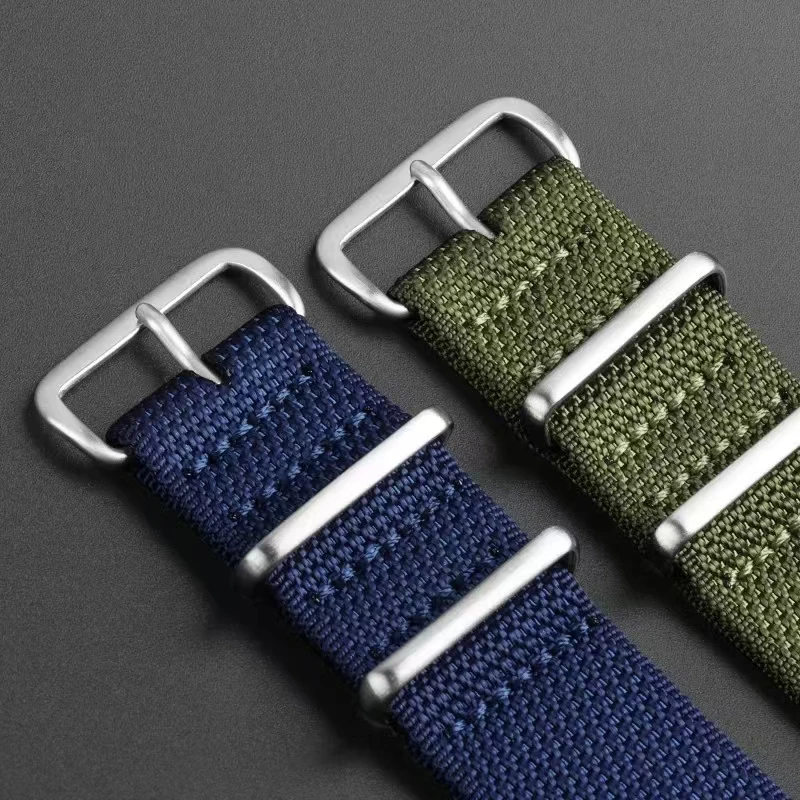 High Quality Thickening Nylon 20mm 22mm nato Strap Watchband Bracelet band Lockstitch a BorderFor Samsung Huawei Seiko Omega