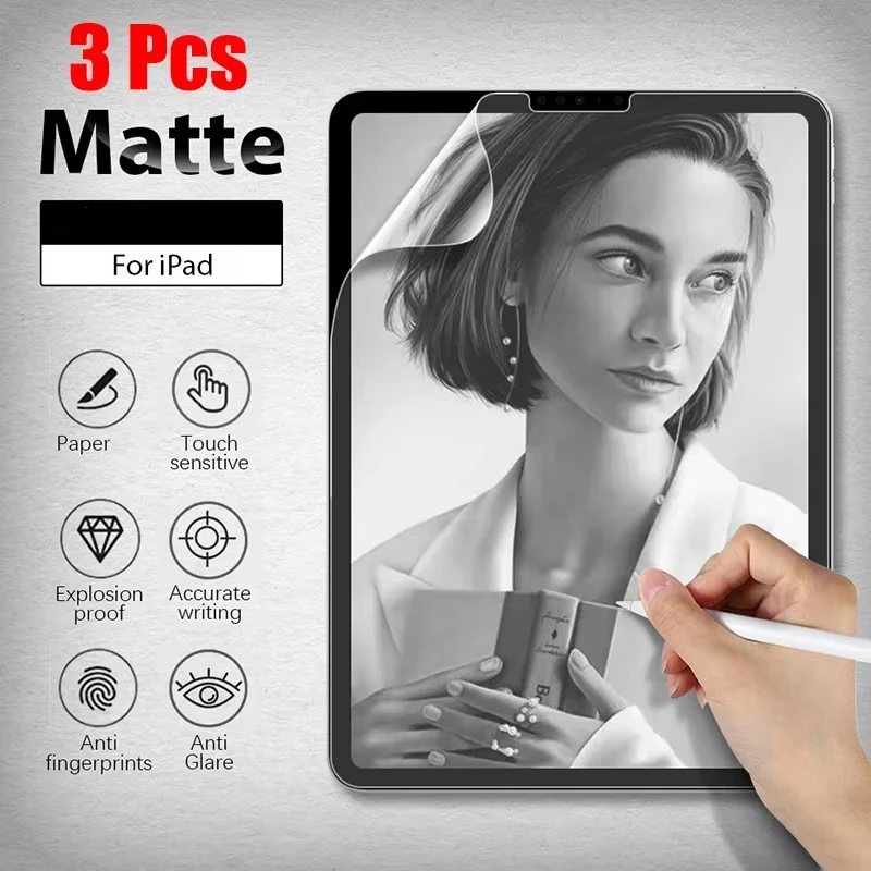 3Pcs Paper Feel Painting Screen Protector For iPad 10th Generation Air 5 10.9 2022 Pro 11 IPad 10.2 9th 8th 7th Protective Film