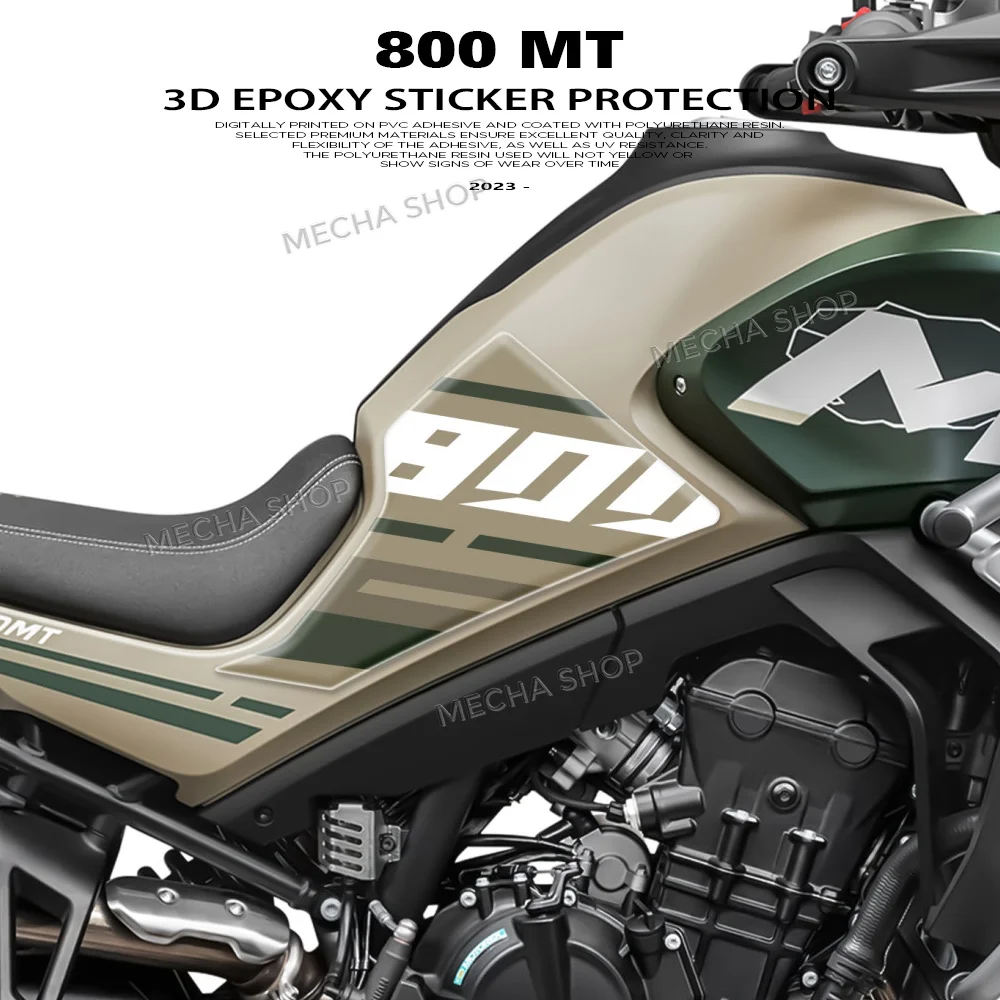 Sticker kits for CFMoto 800MT Explore 2023 Gem Black 800mt Accessories 3D Resin Decal Tank Pad Protection Kit Hand Guard Sticker