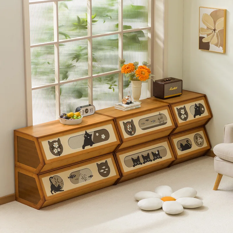 #Storage cabinets, bookshelves, bamboo stackable storage cabinets, free combination cabinets,living room cabinets,bookshelves