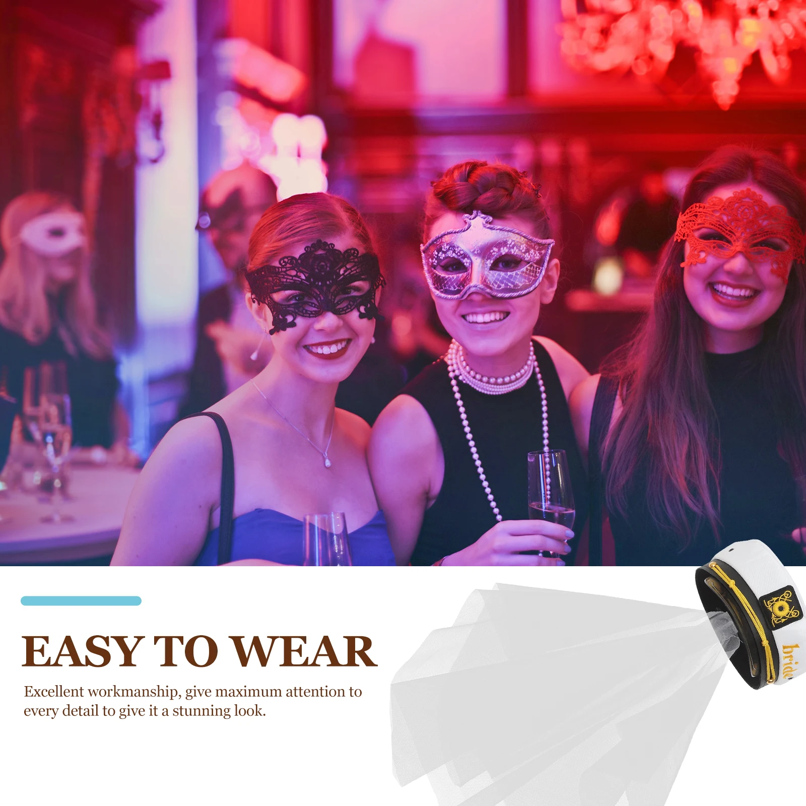 

Navy Bride Veil Wedding Navy Hat Bridal Party Bride Hat Costume Prop Princess Beach Decor Accessories Hair Band