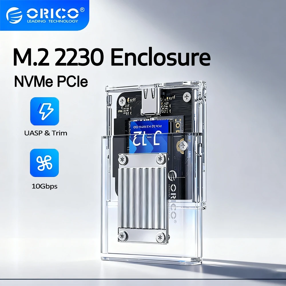 

Корпус для SSD ORICO 2230 Корпус для SSD M.2 NVMe USB 3.2 10 Гбит/с NVMe PCI-E M-Key 2230 мм Корпус для внешнего твердотельного накопителя Бесплатно