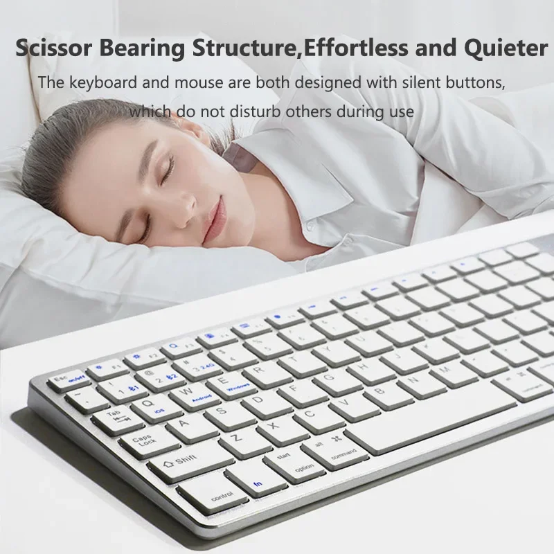 Wireless Bluetooth Keyboard for Mac OS/iOS/iPad OS Rechargeable Keyboard for MacBook WINDOWS Android