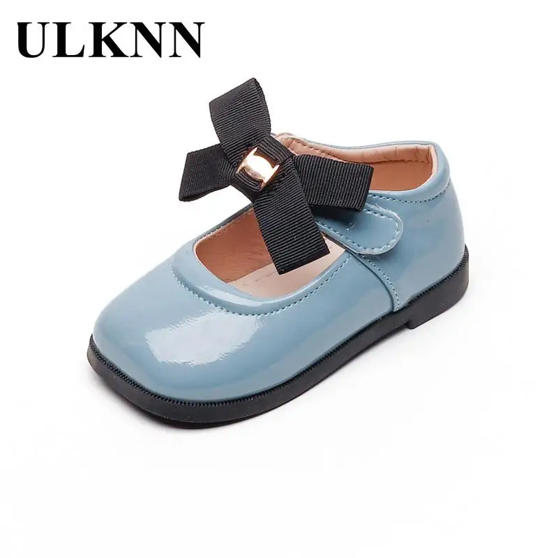 Frühling Schuhe Für kinder 2023 Neue Bogen Prinzessin Einzelnen Candy Farbe Patent Leder Schuhe Baby F2023-7 Kinder Leder Schuhe