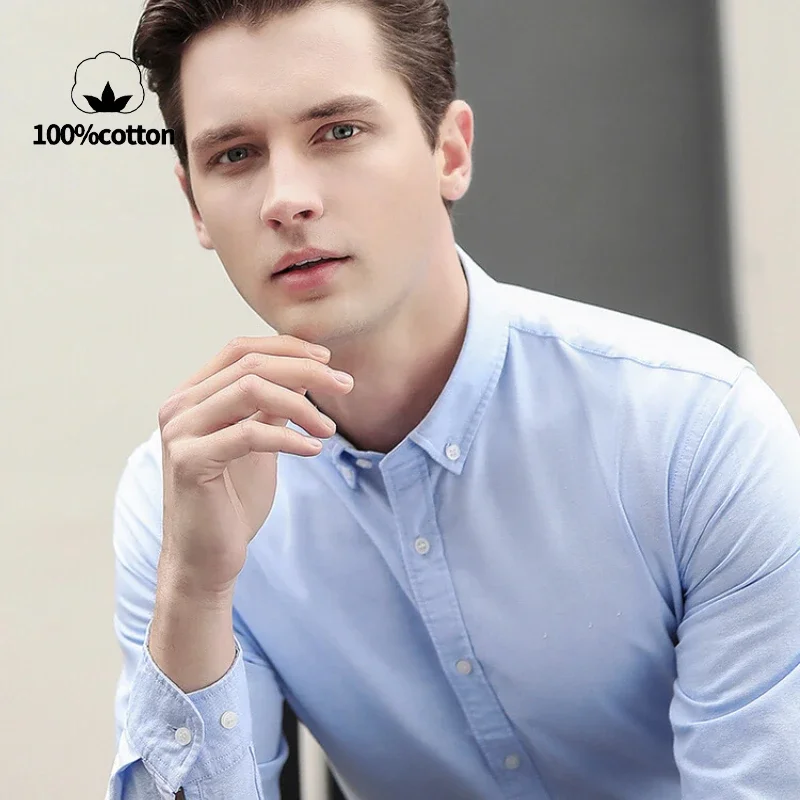 Oxford Cotton Shirt: Long Sleeves, Casual Breathable Fabric, Exquisite Craftsmanship, Brand with OEM Processing