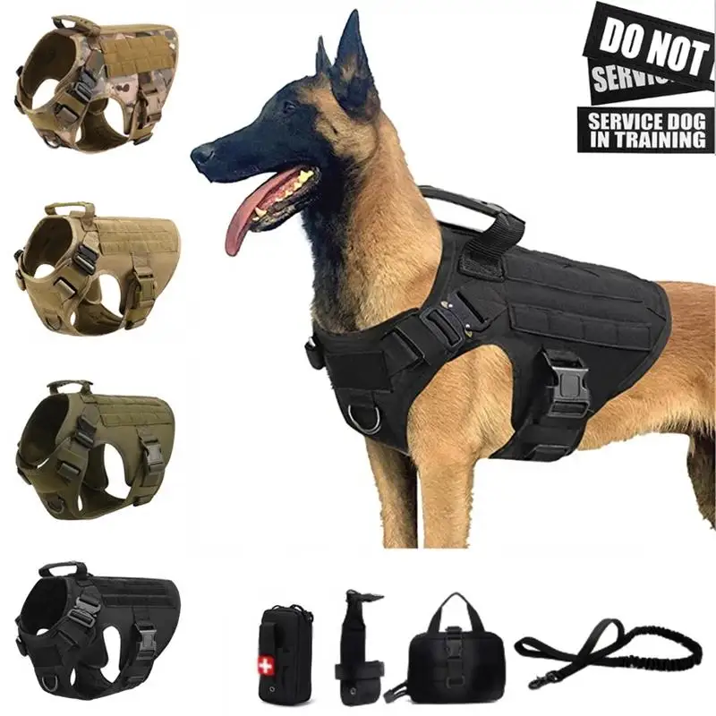 

K9 Tactical Military Vest Pet German Set Golden Retriever Tactical Dogs All For Training Leash Breeds Dog Harness and Shepherd