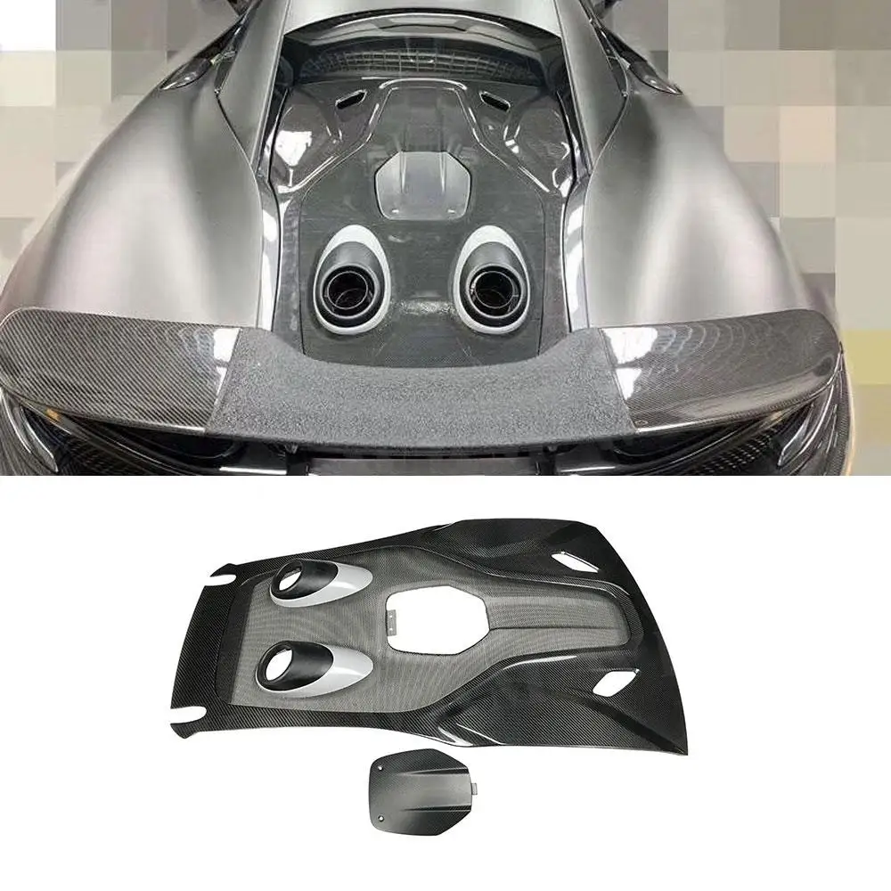 Cubierta de Fibra de Carbono Seca para el Maletero Trasero, Tapa de Maletero, Embellecedor de Cola para McLaren 540C 570S 570GT 600LT, Estilo Cubierta de Punta de Escape