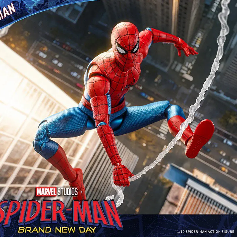 ZD Toys Figura de acción coleccionable de Marvel Spider-Man, pintura realista, articulaciones móviles con piezas de red para exhibir en múltiples poses