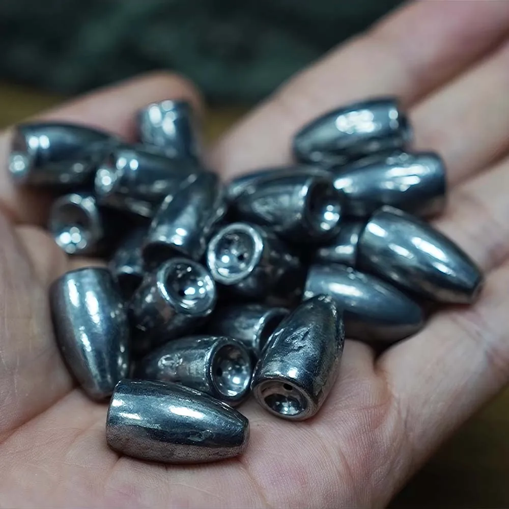 ZUKIBO 20/30 قطعة التنغستن الصلب الرصاص الأوزان غرق رصاصة الرصاص الطعم الناعم الصيد تكساس الحفارات كارولينا تلاعب الصيد اكسسوارات #5