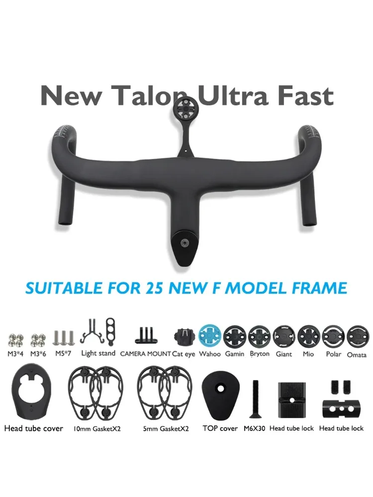 AliExpress OZTALLO New Arrival F12 Carbon Integrated Handlebar for Pinarello Dogma F MY25,345g Ultra Light Internal Cable Routing New Aero Design