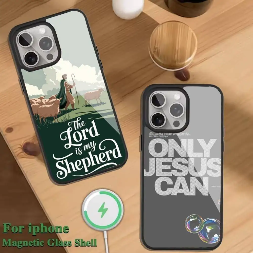 

Jesus Bible Verse Christian Phone Case For Magnetic Wireless Charge Cover For iphone 16 15 14 13 12 11 Pro Max Plus Coque