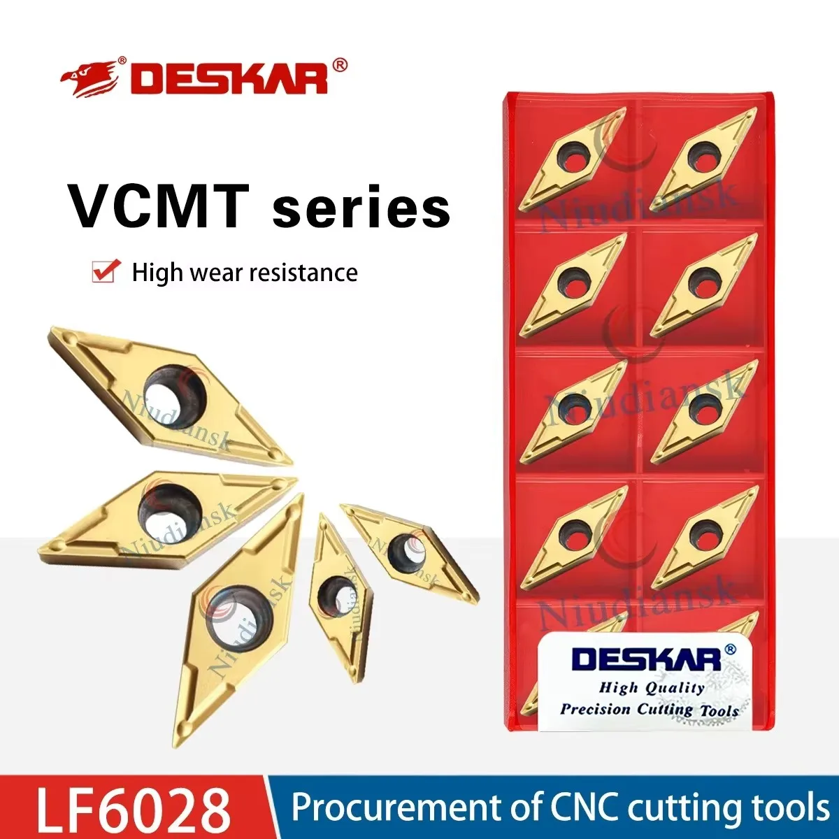 

VCMT Series DESKAR Numerical Control Lathe Rhombus Outer Circle Inner Hole Metal Ceramic Inserts VCMT160404-36/37/38/39 LF6028