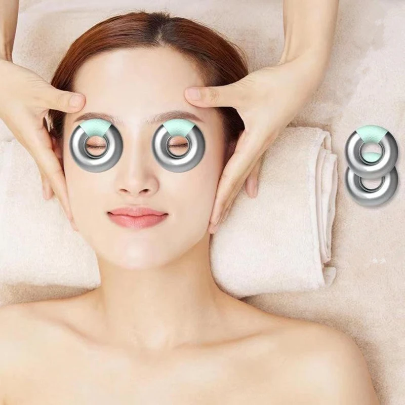 2PCS Stainless Steel Eye Circles Eye Compress Ice Pack Ring Cold Compress Eye Beauty Diminishing Dark Circles Massage Device