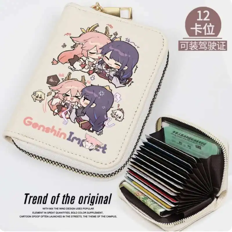 

Anime Genshin Impact Yae Miko Fashion Wallet PU Purse Card Coin Zipper Cash Holder Bag Cosplay Gift B386 hit