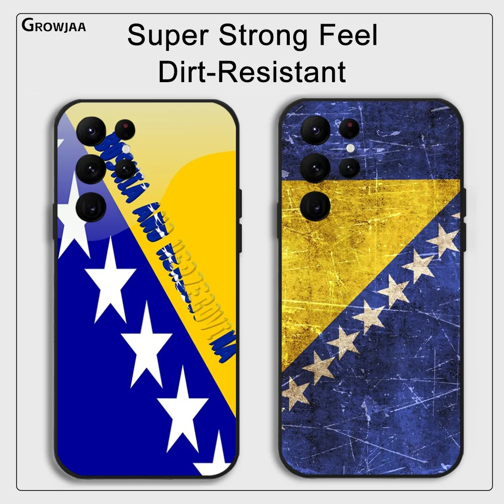 Bosnia Map Bosnian Flag Phone Case for Samsung Galaxy S24 Ultra S22 S23 Ultra S21 S20 5G Protective Silicone TPU Funda