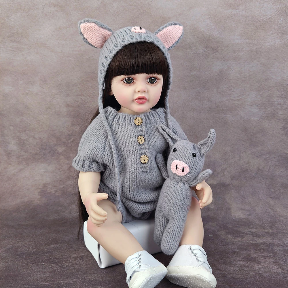 22 นิ้ว 55 ซม.Handmade Full Soft Viny Reborn ตุ๊กตาเด็กแต่งตัวของเล่นเด็กวัยหัดเดินน่ารักเจ้าหญิงวันเกิดคริสต์มาสของขวัญ