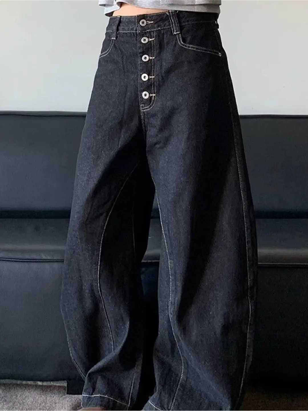 

Retro American High Street Knife Jeans Loose Wide Leg Trousers for Men And Women Spring Autumn Cleanfit Straight Cut