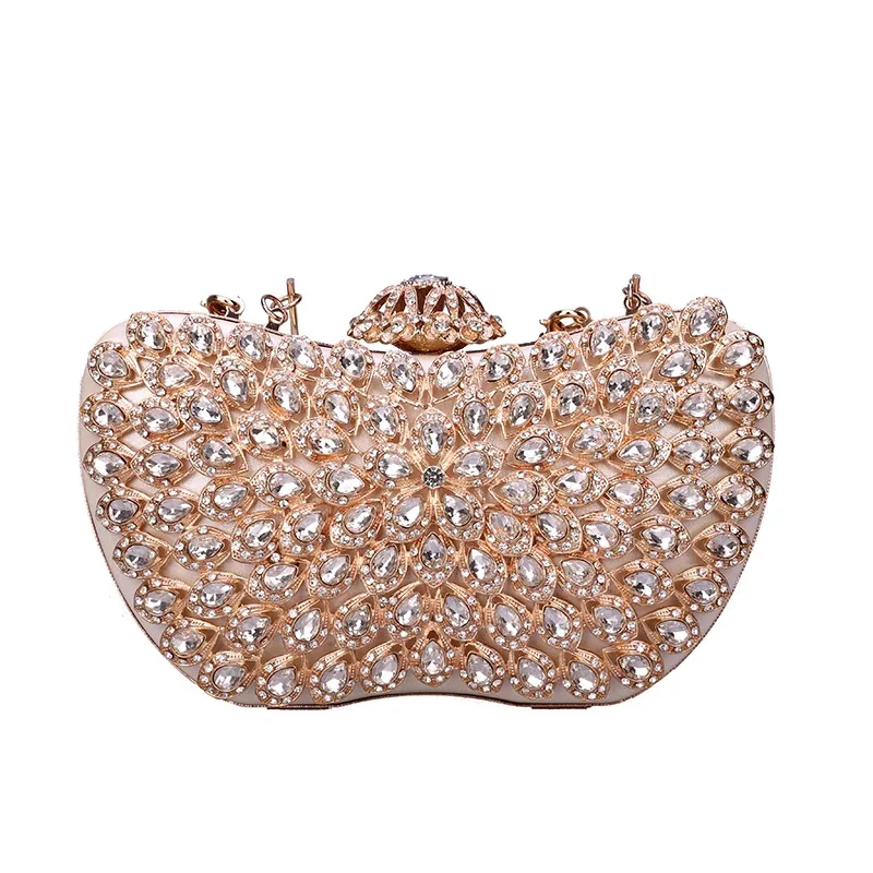 

Evening Clutch Bag Party Wedding Crystal Clutches Purse Crossbody Bags for Women Luxury Chain Shoulder Bag with Rhinestone sac