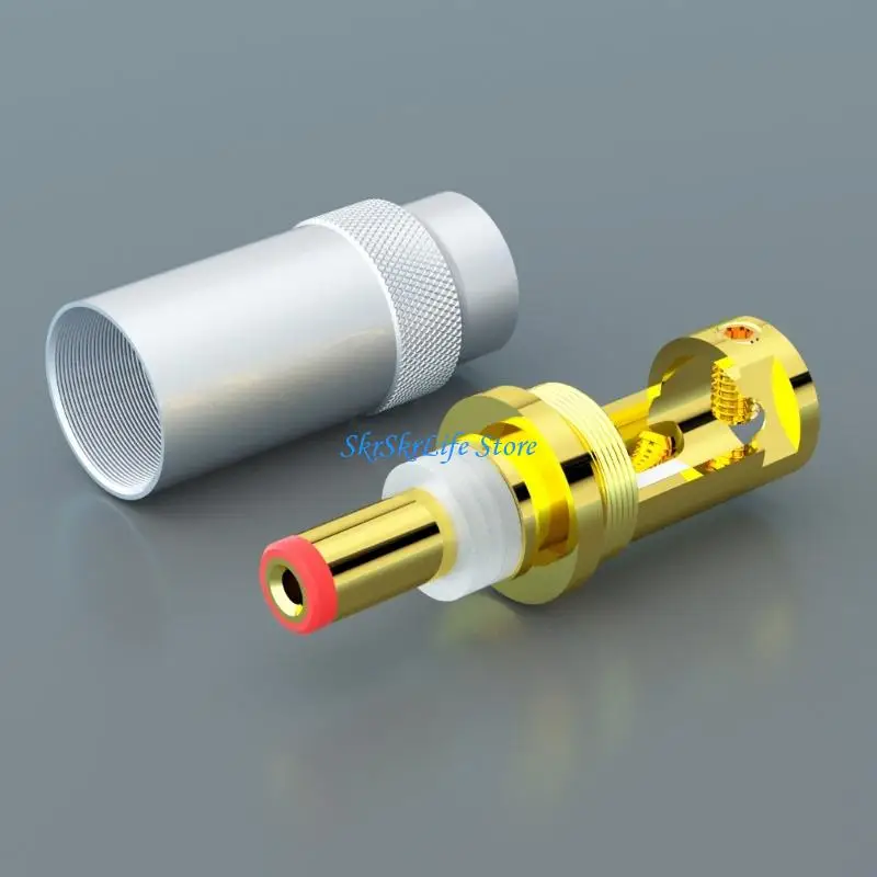 

E65E Brass DC5521 5525 Power Plug with 24K Gold Plated Connectors for Superior Conductivity and Minimal Loss